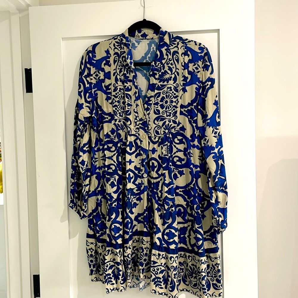 Sold!  Blue mini baby doll dress
